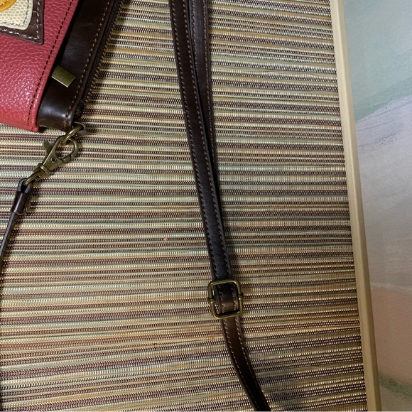 Chala Crossbody Purse Owl Design Pink Faux Leather Adjustable Strap - Picture 4 of 10